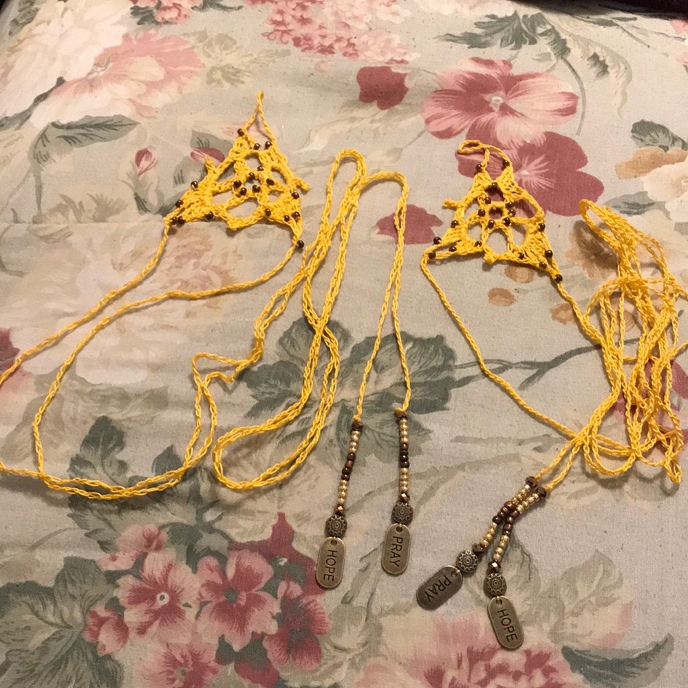 “Hope & Pray” Barefoot Sandals w/ Embellishments